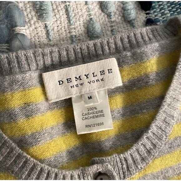 Demylee New York striped 3/4 sleeve cashmere Henley sweater - Medium - Picture 2 of 3